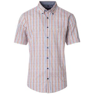 CASA MODA - Sport Casual Fit - Overhemd - Oranje - Korte Mouw, Popeline, Easy Iron