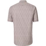 CASA MODA - Sport Casual Fit Overhemd - Wit met Oranje en Blauw Dessin - Popeline