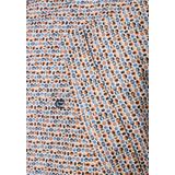 CASA MODA - Sport Casual Fit Overhemd - Wit met Oranje en Blauw Dessin - Popeline