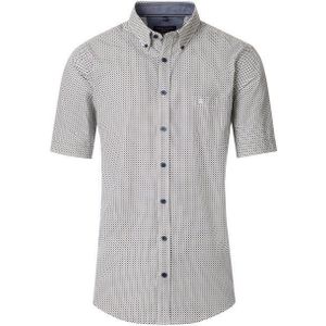 CASA MODA - Sport Casual Fit - Overhemd - Wit - Korte Mouw, Twill, Button-Down Kraag