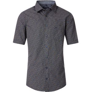 CASA MODA - Sport Casual Fit - Overhemd - Donkerblauw - Korte Mouw, Popeline, Easy Iron