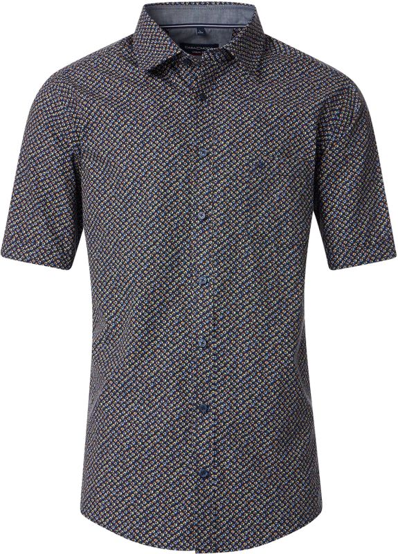 CASA MODA - Sport Casual Fit - Overhemd - Donkerblauw - Korte Mouw, Popeline, Easy Iron
