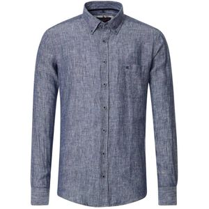 Casa Moda - Casual Fit Overhemd - Donkerblauw - 100% Linnen