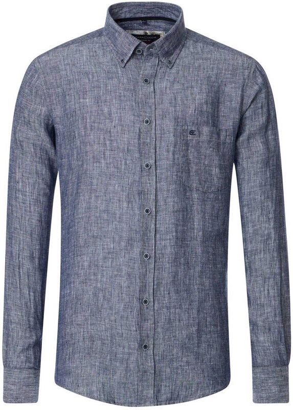 Casa Moda - Casual Fit Overhemd - Donkerblauw - 100% Linnen