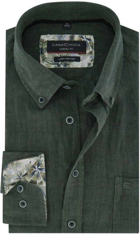 Casa Moda - Overhemd - Groen - Linnen