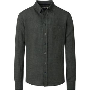Casa Moda - Linnen Overhemd - Groen - Lange Mouw - Met Borstzak