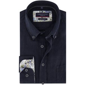 Casa Moda - Overhemd - Donkerblauw - 100% Linnen - Borstzak