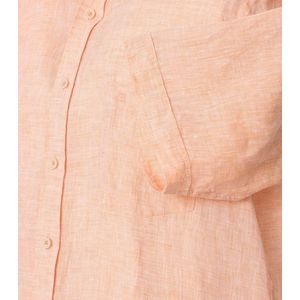 Casa Moda - Korte Mouw Overhemd - Oranje - 100% Linnen