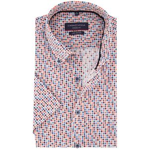 Casa Moda - Korte Mouw Overhemd - Blauw - Linnen/Katoen