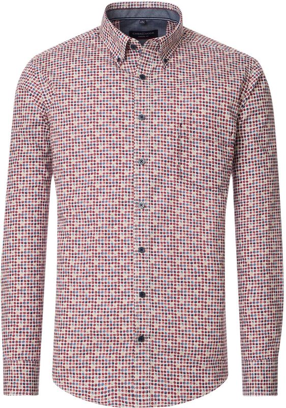 CASA MODA - Casual Fit Overhemd - Blauw - Poplin - Lange Mouwen