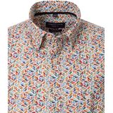 Casa Moda - Linnen Overhemd - Rood - 55% Linnen / 45% Katoen - Korte Mouw, Kent Kraag, Met Borstzak