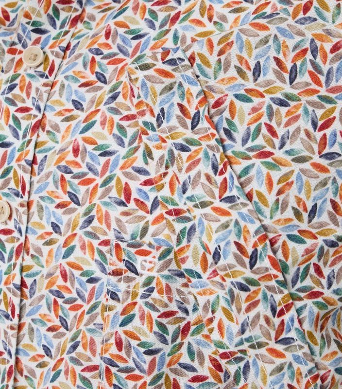 Casa Moda - Linnen Overhemd - Rood - 55% Linnen / 45% Katoen - Korte Mouw, Kent Kraag, Met Borstzak