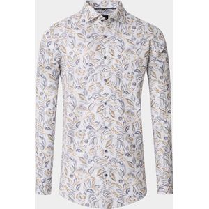 Venti - Kent - Overhemd - Beige - Lange Mouw - Modern Fit