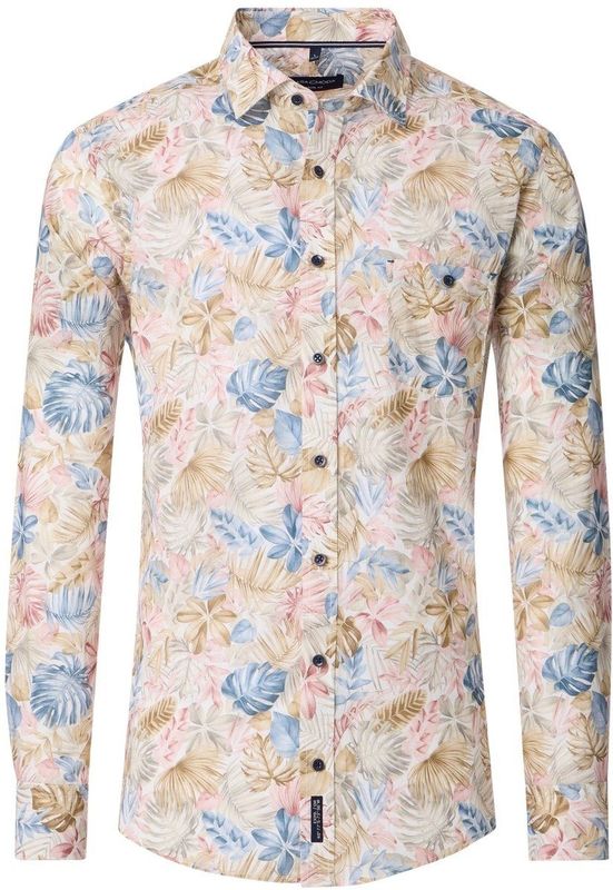 CASA MODA - Casual Fit Overhemd - Blauw - Poplin - Easy Iron