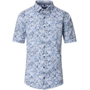 CASA MODA - Overhemd - Korte Mouwen - Blauw - Poplin - Casual Fit