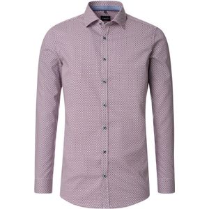 VENTI - Body Fit Overhemd - Rood - Popeline