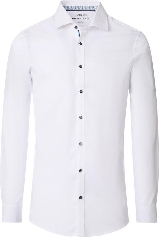 Venti Hyperflex Overhemd wit, Faux-uni