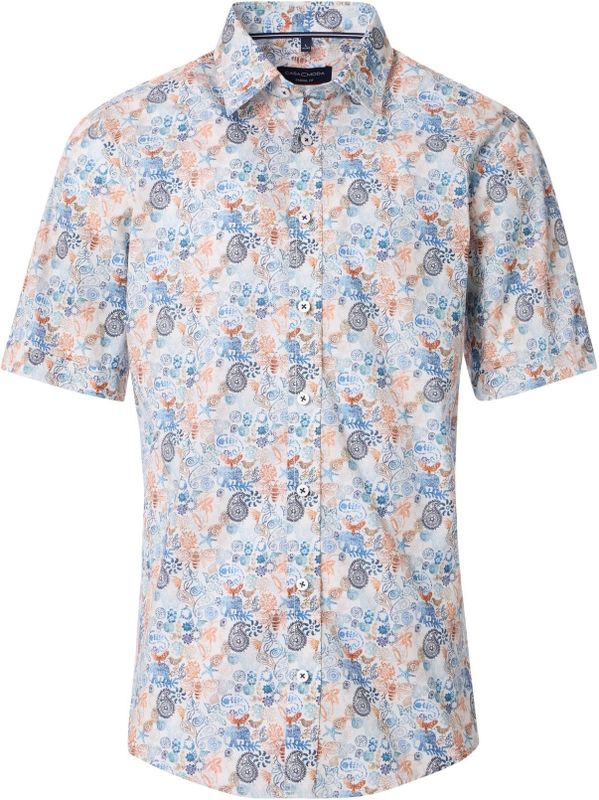 CASA MODA - Casual Fit Overhemd - Korte Mouwen - Lichtblauw - Poplin