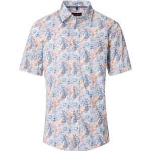 CASA MODA - Casual Fit Overhemd - Lichtblauw - Poplin - Korte Mouwen