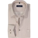 CASA MODA - Comfort Fit - Overhemd - Wit met Blauw en Rood Dessin - Strijkvrij