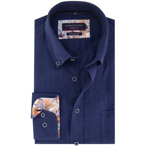 Casa Moda - Overhemd - Casual Fit - Donkerblauw - Linnen