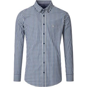 CASA MODA - Sport Comfort Fit - Overhemd - Blauw met Groen en Wit Geruit - Strijkvriendelijk
