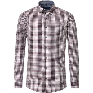 CASA MODA - Sport Comfort Fit Overhemd - Blauw met Wit en Rood Geruit - Strijkvriendelijk