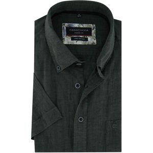Casa Moda - Linnen Overhemd - Groen - Korte Mouw - 100% Linnen