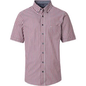 CASA MODA Sport comfort fit overhemd, korte mouw, popeline, blauw met wit en rood geruit