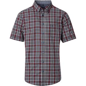 CASA MODA Sport comfort fit overhemd, korte mouw, popeline, blauw met rood, groen en wit geruit