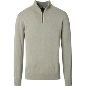 Casa Moda - Casual Half-Zip Sweater - Turquoise - 100% Katoen