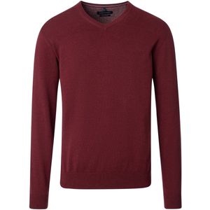 Casa Moda - Pullover - Rood - Regular-fit - Katoen - Melange