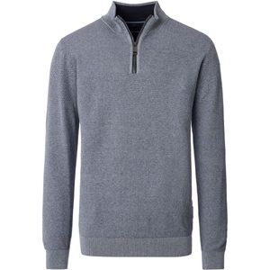 Casa Moda - Half Zip Trui - Blauw - Heren - 100% Katoen