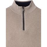 Casa Moda Trui met rits beige (Maat: S) - Mélange - Halslijn: Opstaande kraag met rits,