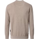 Casa Moda - Vest - Beige - Lange Mouw - 100% Katoen - Mao Collar Kraag Ritssluiting