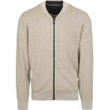 Casa Moda - Vest - Beige - Lange Mouw - 100% Katoen - Mao Collar Kraag Ritssluiting