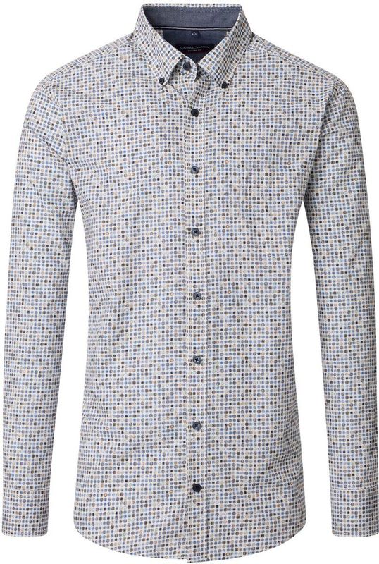 Casamoda - Casual Hemd Lange Mouw - Bruin - B.D. Casual Fit