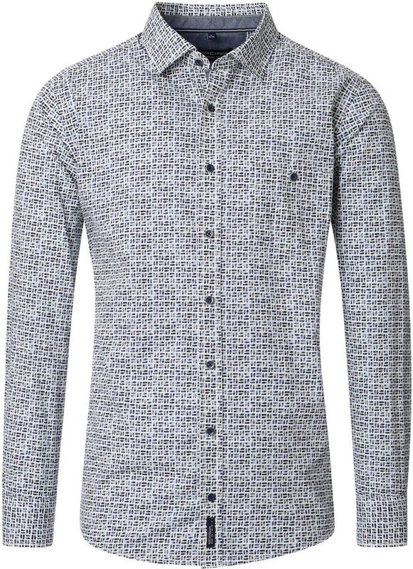 Casamoda - Casual Fit - Hemd - Groen - Lange Mouw - 100% Katoen