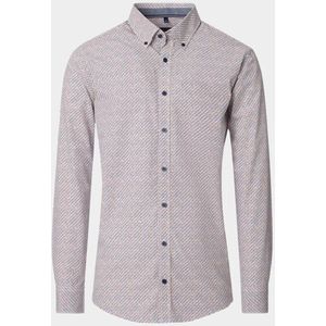 Casa Moda - Heren Overhemd - Bruin - Lange Mouw - Casual Fit