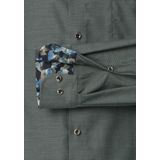 CASA MODA - Comfort Fit Overhemd - Groen met Blauw Mini Dessin - Strijkvriendelijk