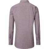 CASA MODA - Comfort Fit - Overhemd - Wit met Bruin en Blauw Dessin - Strijkvriendelijk