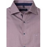 CASA MODA - Comfort Fit - Overhemd - Wit met Bruin en Blauw Dessin - Strijkvriendelijk