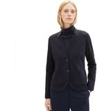 TOM TAILOR - Basic Poefblazer - Indigo Vintage Heather Blauw - Polyester Katoen