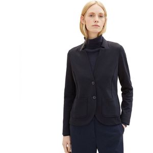 TOM TAILOR - Basic Poefblazer - Indigo Vintage Heather Blauw - Polyester Katoen