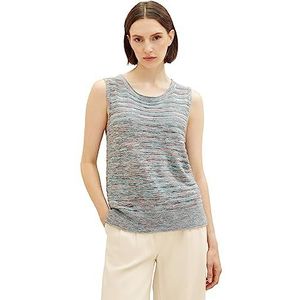 TOM TAILOR Dames pullunder vest met ronde hals, 33800-grey mouline structuur, L