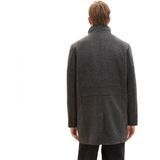 TOM TAILOR - 1037362 - Herenjas - Donkergrijs - Wolmix, Gewatteerd, Lange Winterjas, Zijzakken