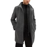 TOM TAILOR - 1037362 - Herenjas - Donkergrijs - Wolmix, Gewatteerd, Lange Winterjas, Zijzakken