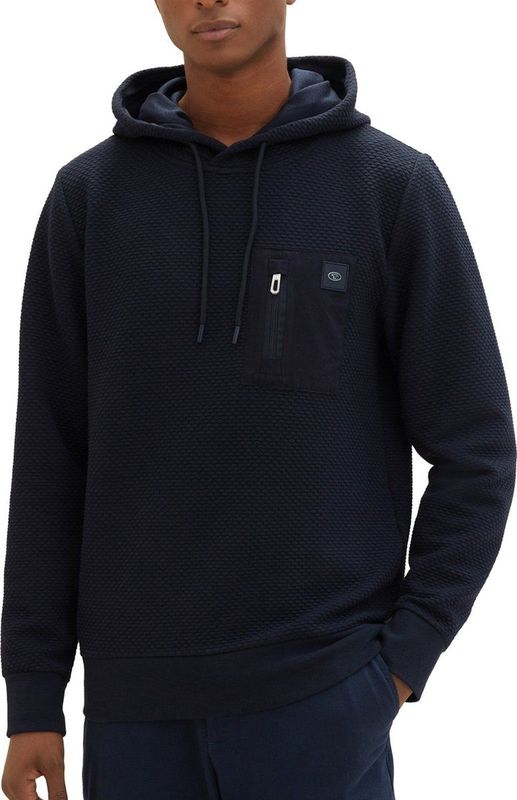 Tom Tailor - Hoodie - Heren - Blauw - Polyester - 1037861
