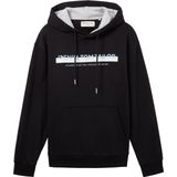 TOM TAILOR - Denim Sweatshirt - Capuchon - Heren - Slim Fit - Logoprint