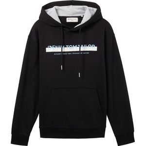 TOM TAILOR - Denim Sweatshirt - Capuchon - Heren - Slim Fit - Logoprint